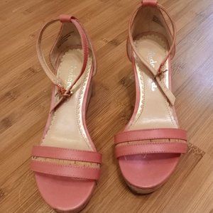 Cinderella of Boston PInk Wedge Summer shoes - large for size